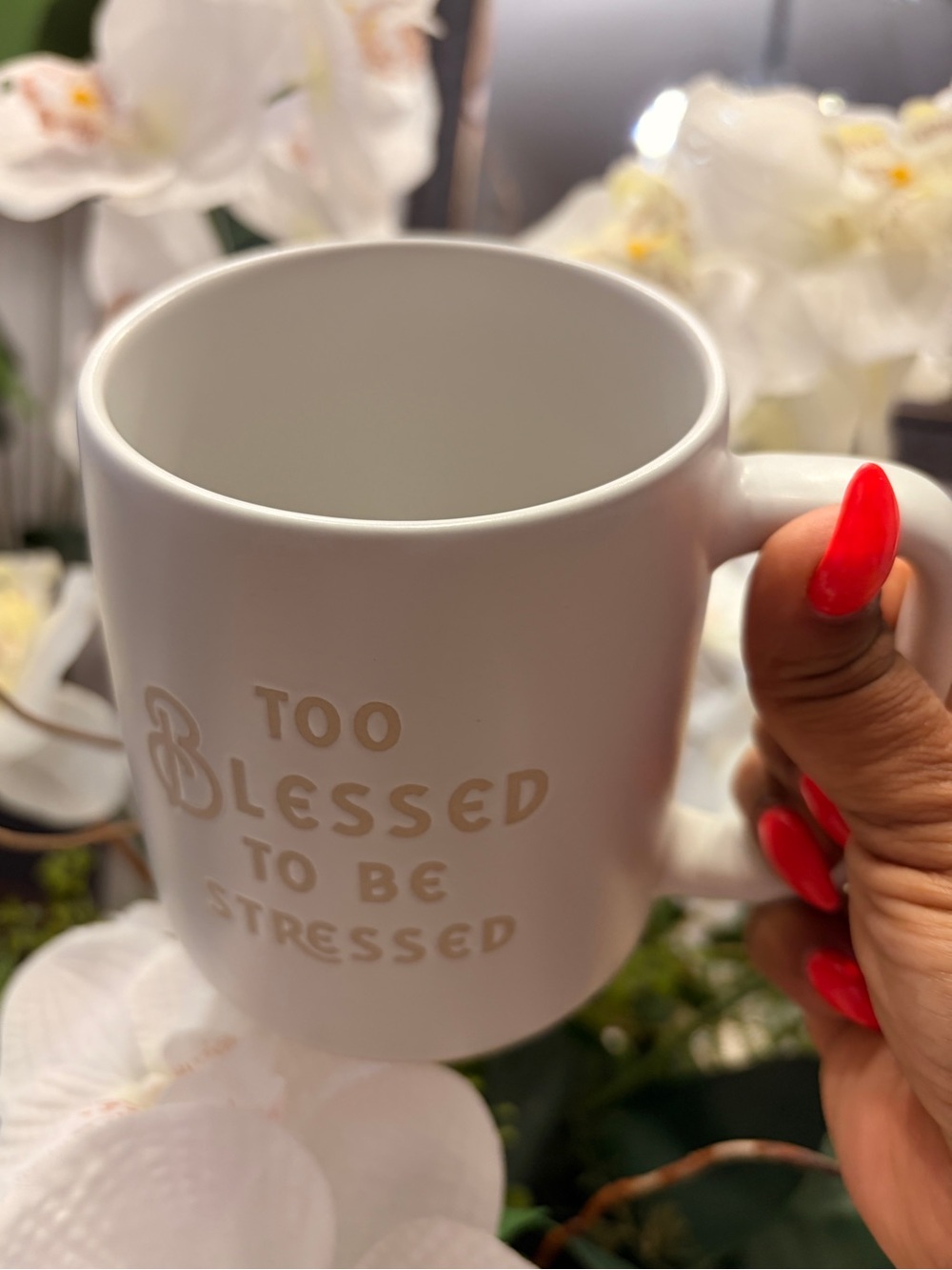 Ceramic Mug - "Too Blessed To Be Stressed" - Picture 4 of 6